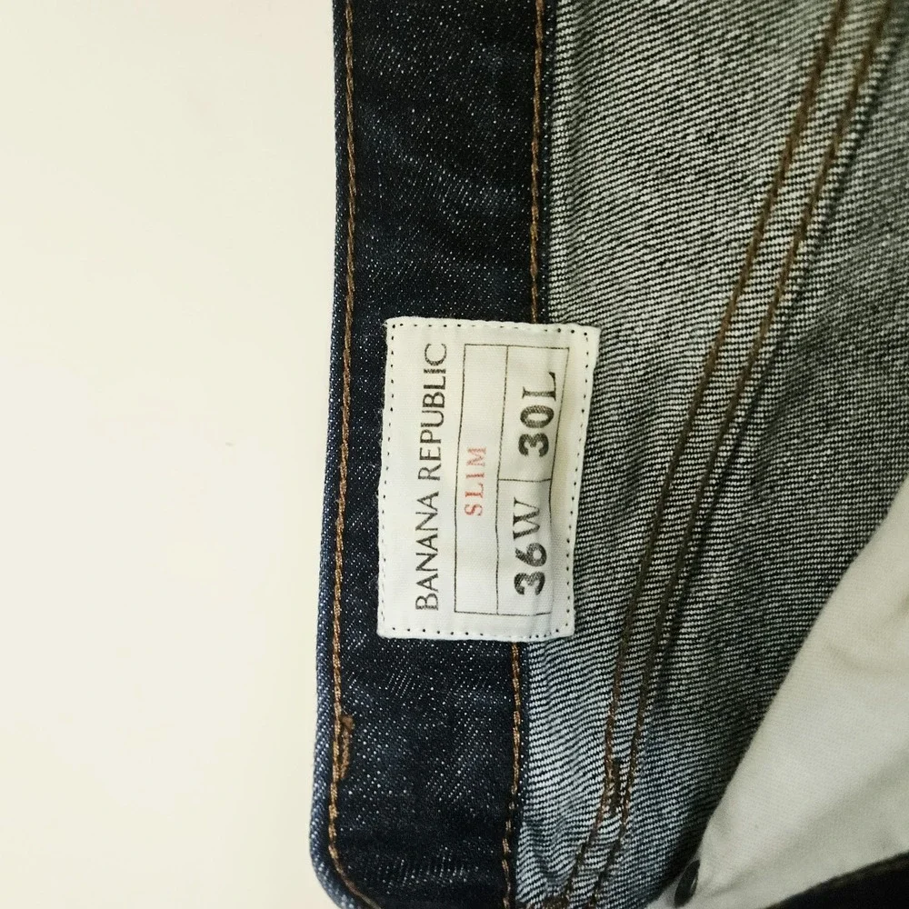 Banana Republic Mens Jeans Blue Dark Wash Denim Straight Leg Slim Fit Size 36x30